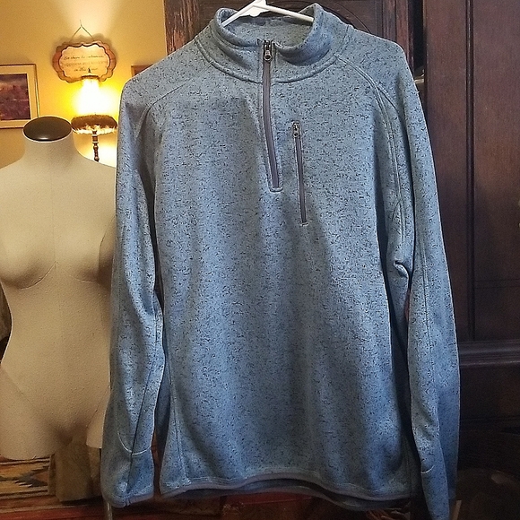 3/30- (L) NWOT ROYAL CLASS soft  1/4 zip double pocketed heathered pullover - Picture 1 of 6